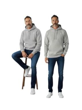 Reebok Delta Logo Fleece Men's Light Gray Hoodie